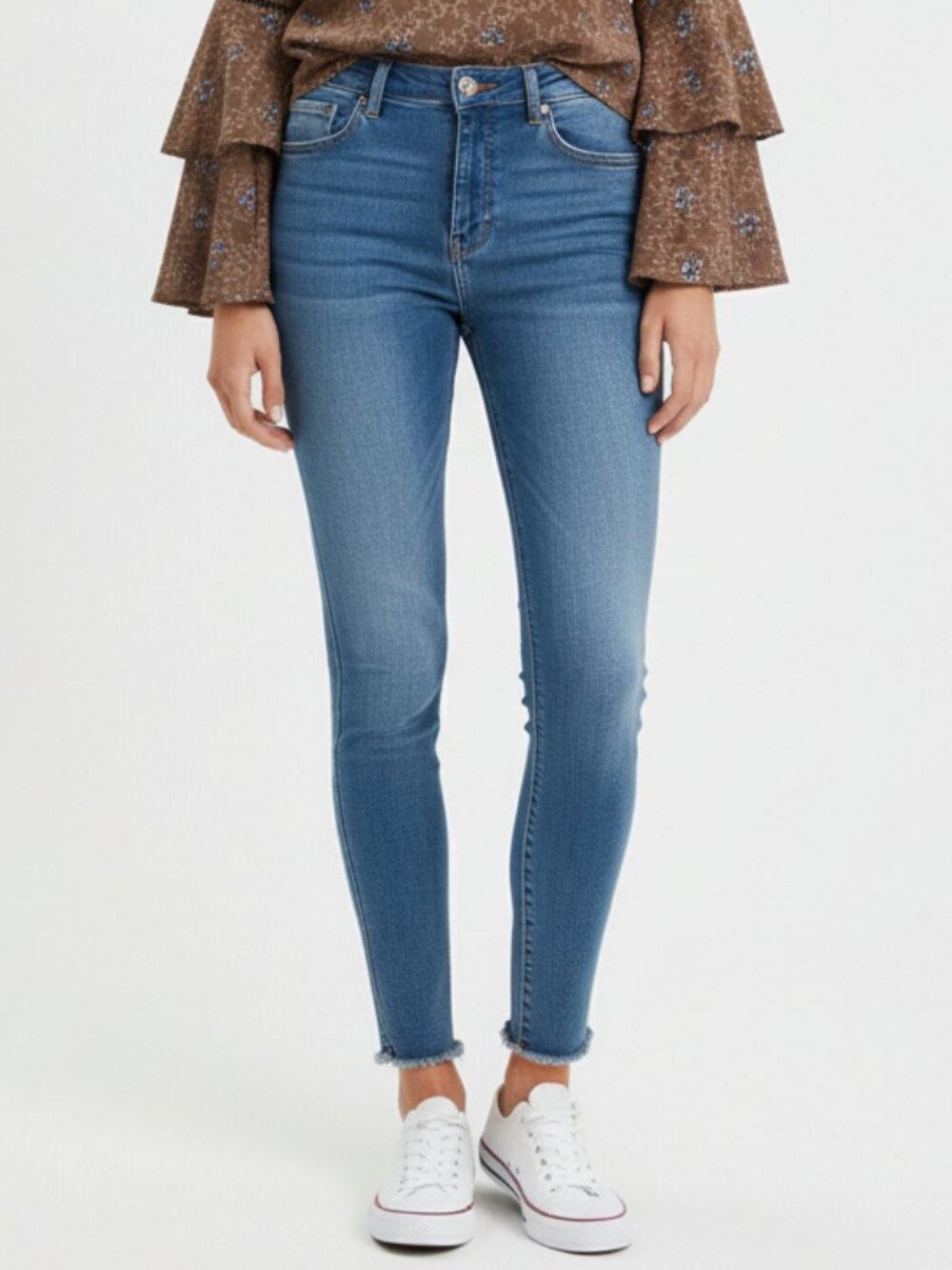 Good American Raw Hem Straight Leg Jeans